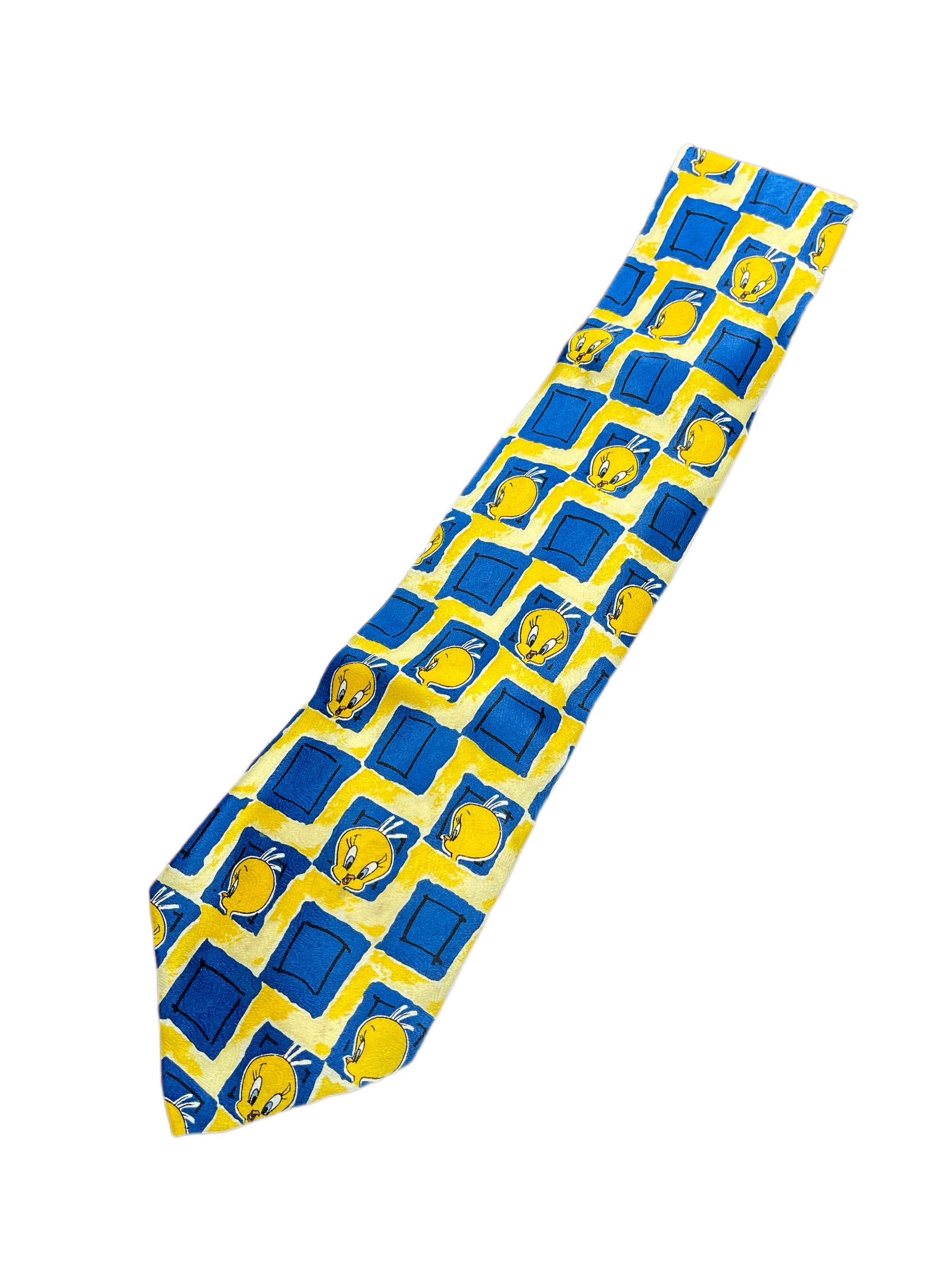 Vintage Tweety Looney Tunes Tie Yellow Blue