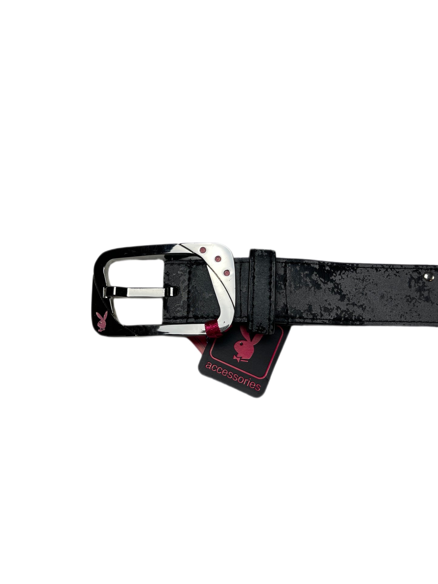 Y2k Playboy Belt Black Gray 2004