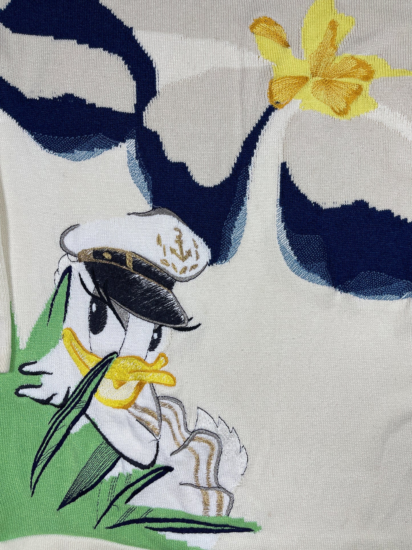 Vintage Iceberg 1992 Daisy Disney Knitted Sweatshirt Cream - XXL