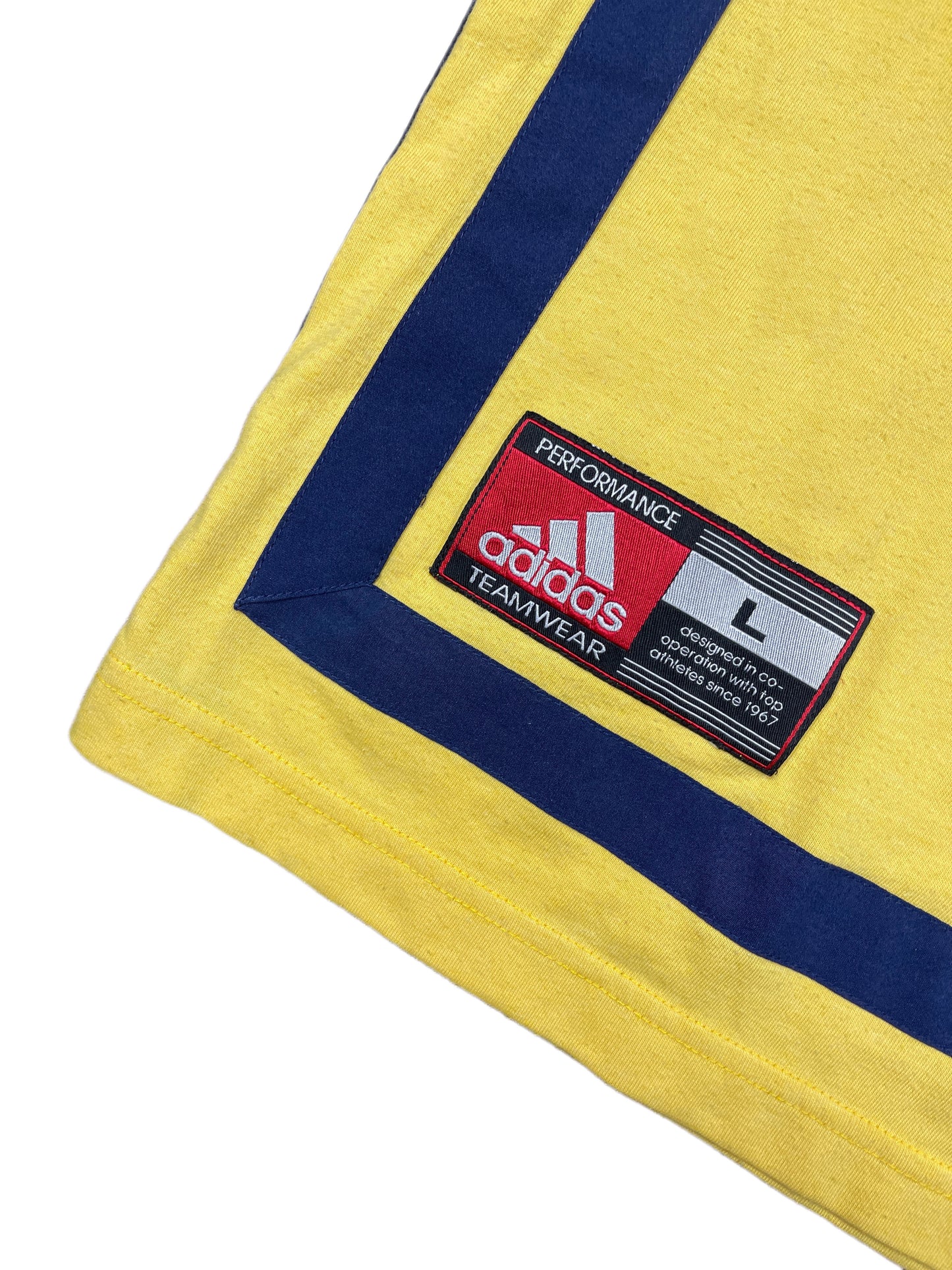 Vintage Adidas Basketball T-Shirt Yellow - L