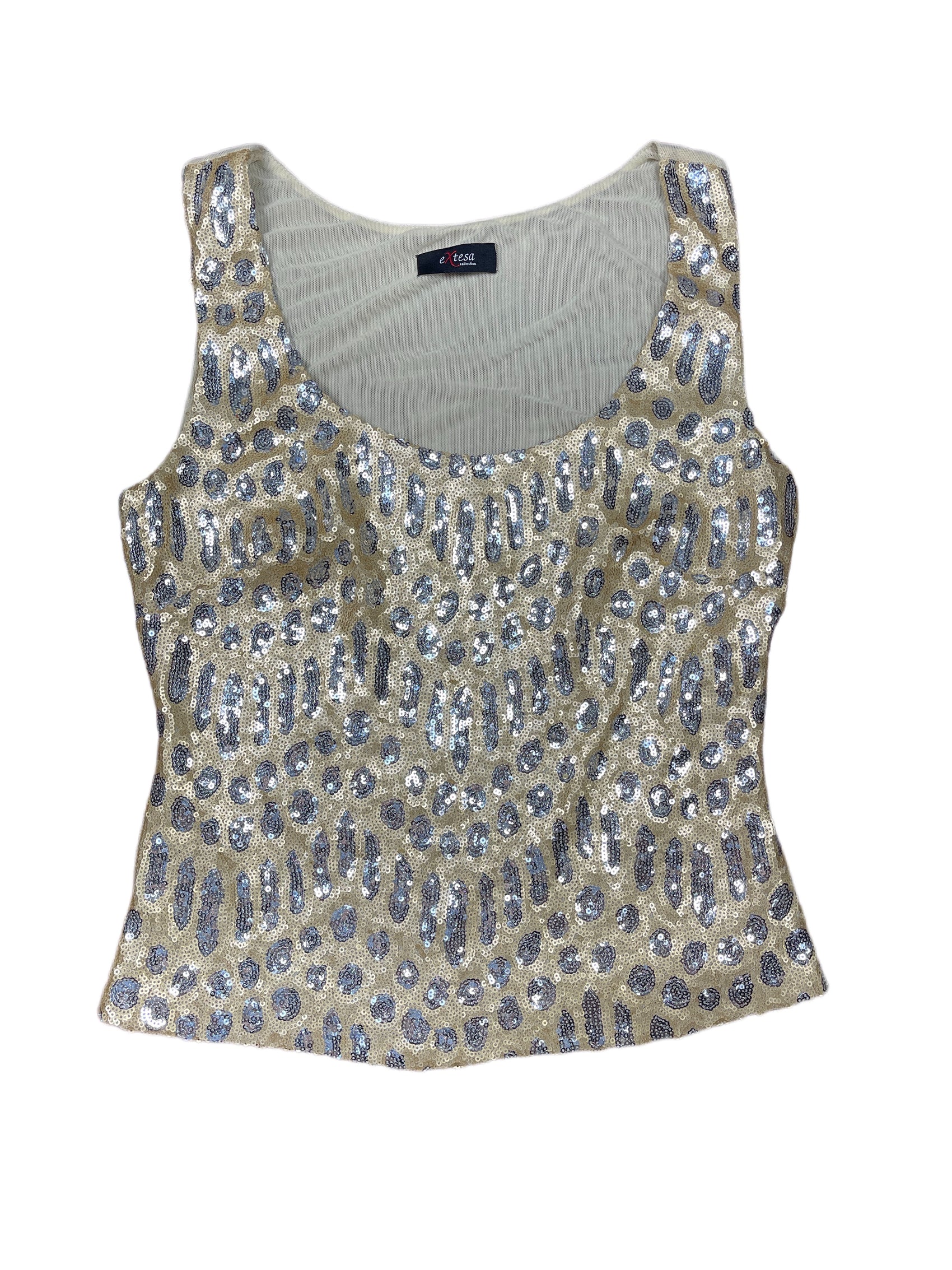 Y2k Extesa Sleeveless Top Beige - M