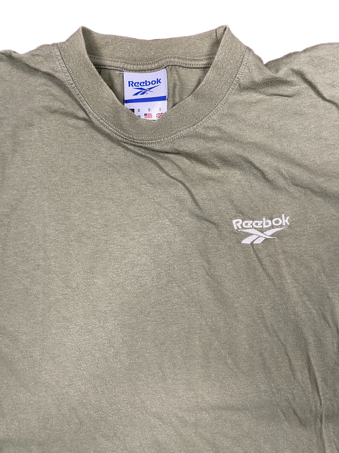 Y2k Reebok T-Shirt Khaki Green - S/M