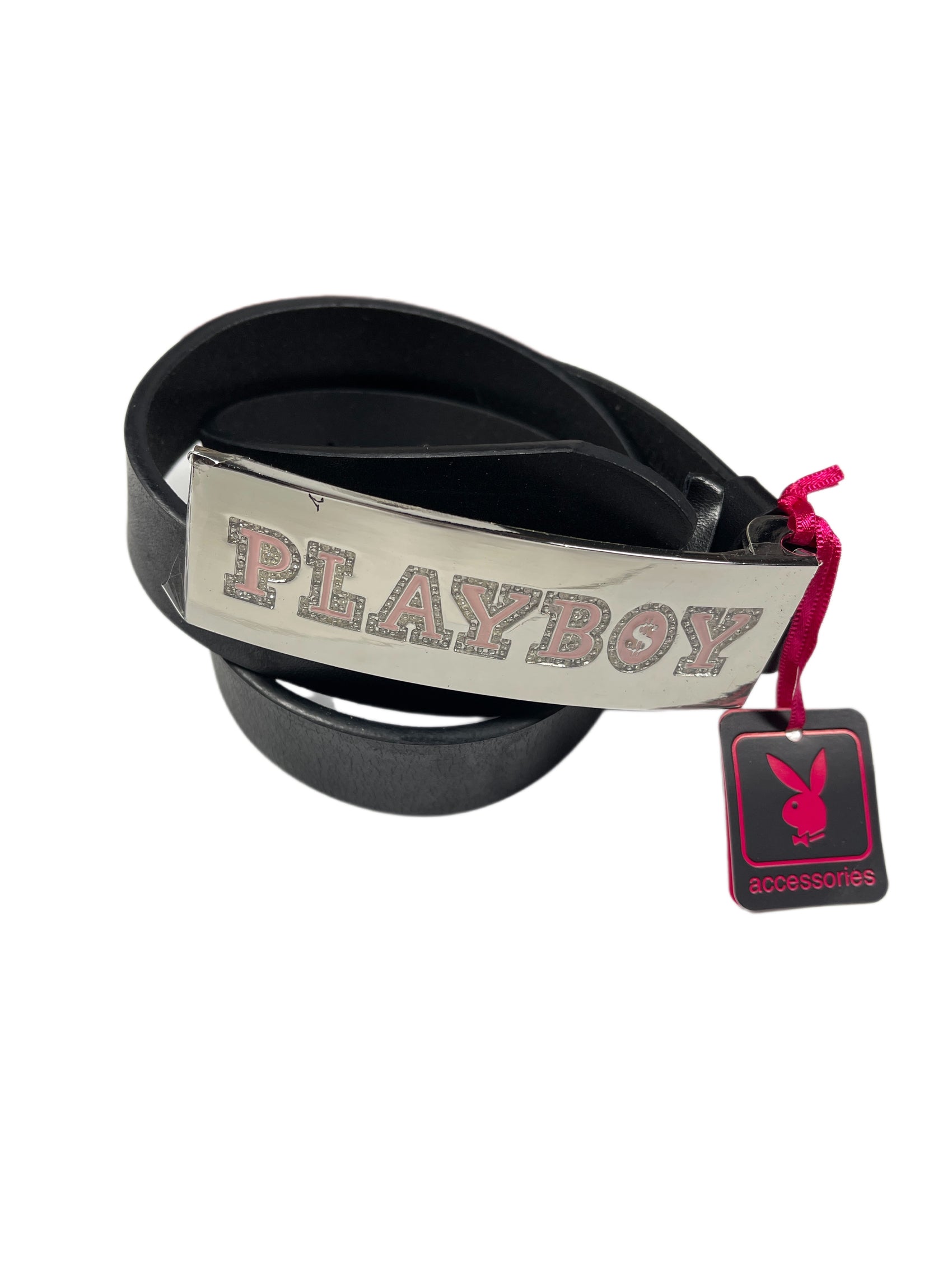 Y2k Playboy Leather Belt Black 2004