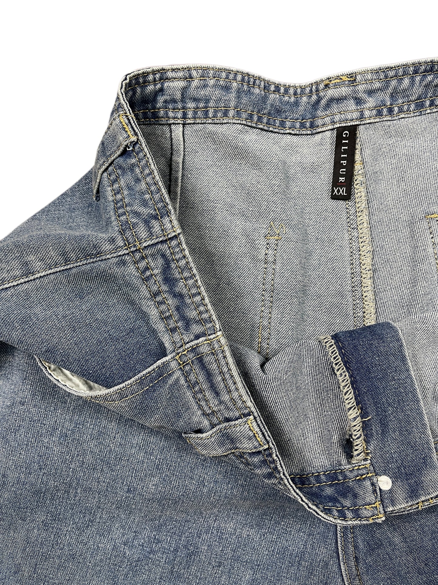 Gilipur Y2k Style Bootcut Cargo Denim Pants Blue - XXL