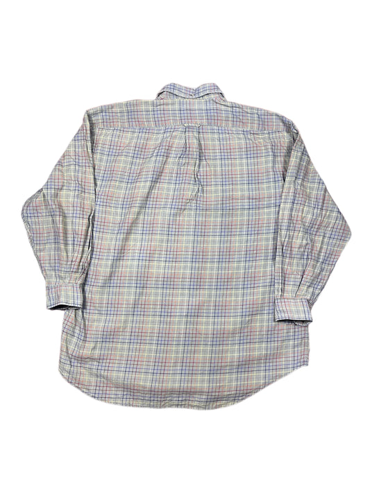 VIntage Faconnable Long Sleeve Shirt Checkered Khaki - XL