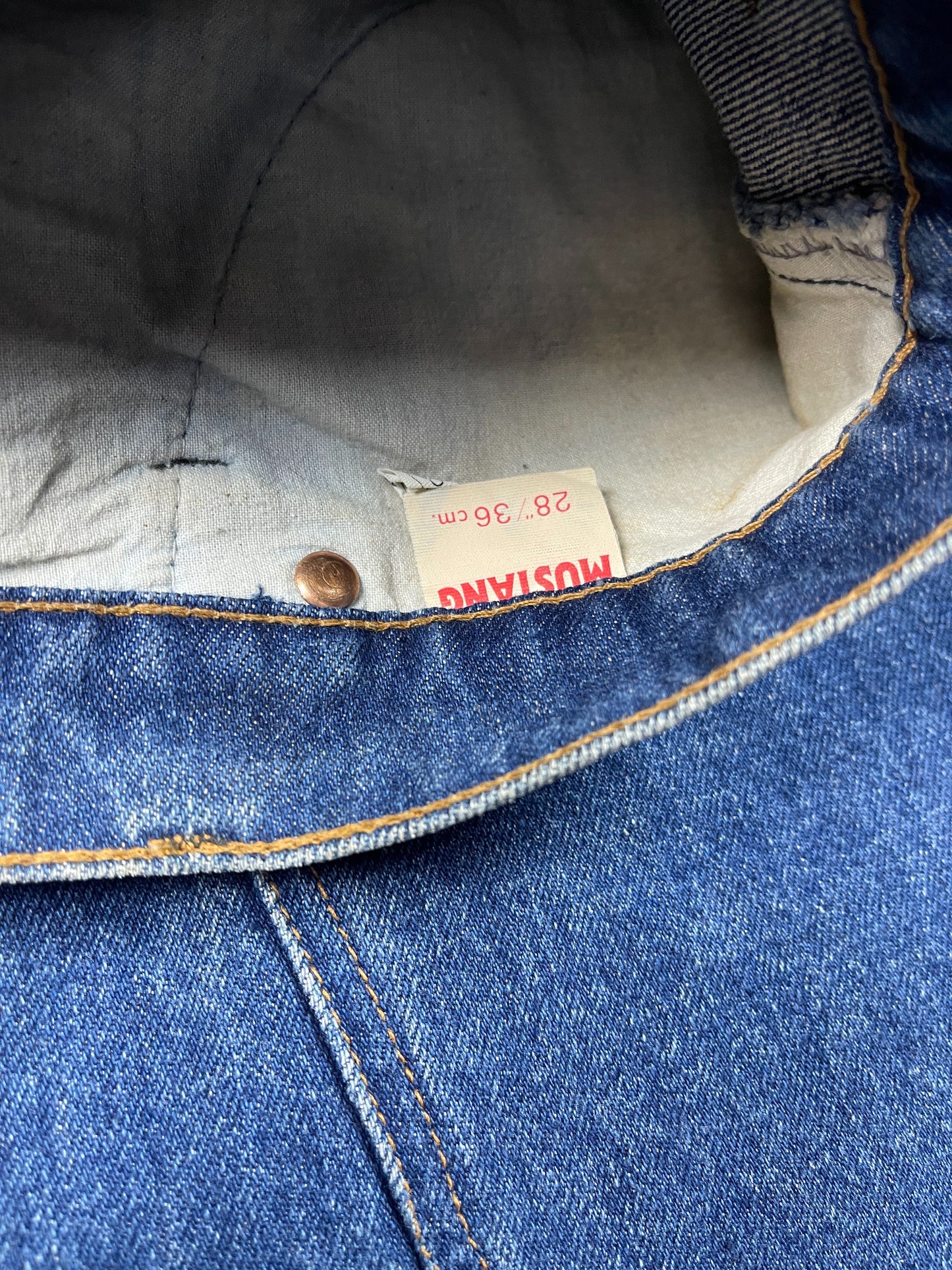 Vintage Mustang High Waist Denim Skirt Blue - S