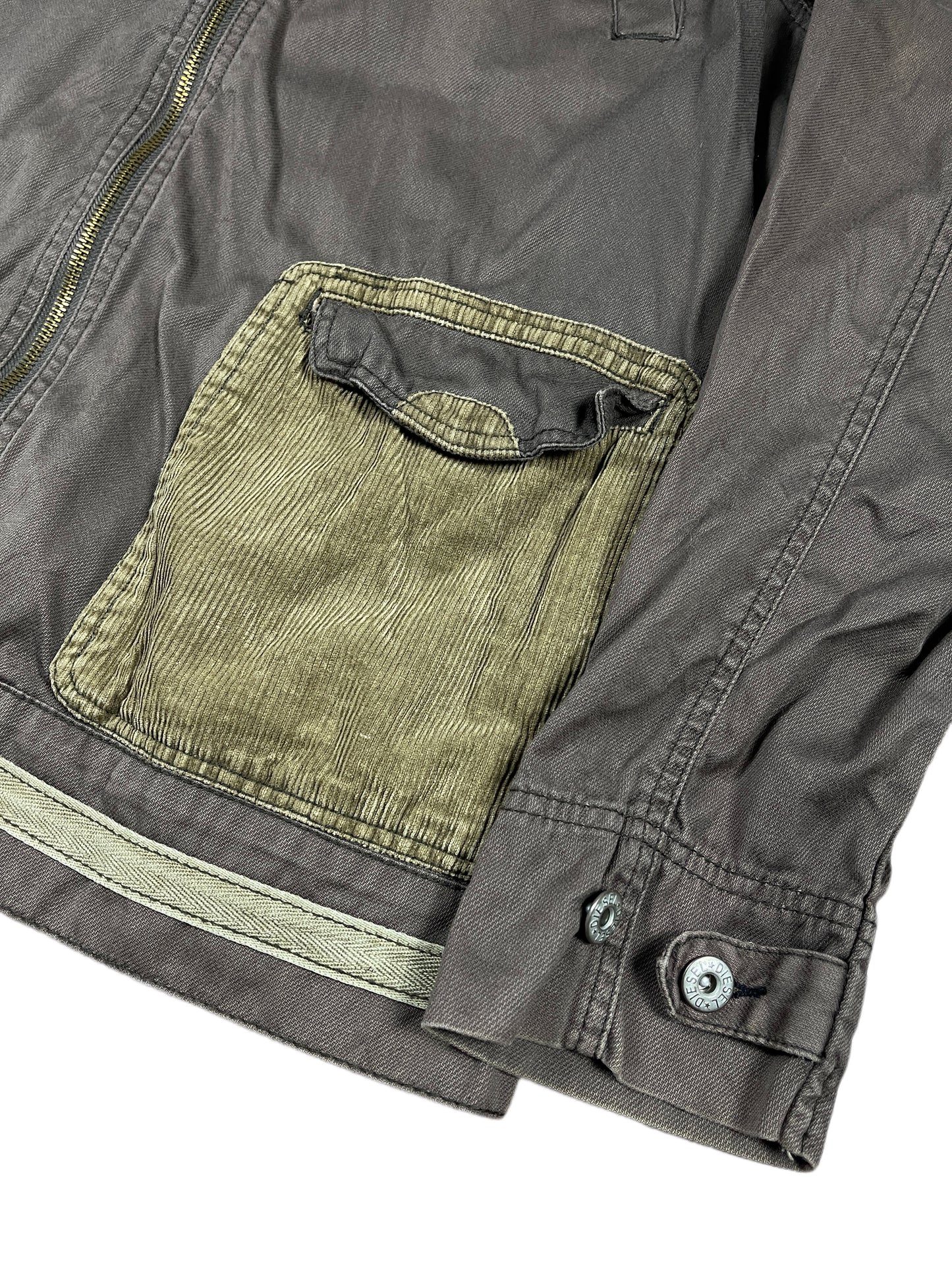 Y2k Diesel Jacket Corduroy Elements Brown - XL