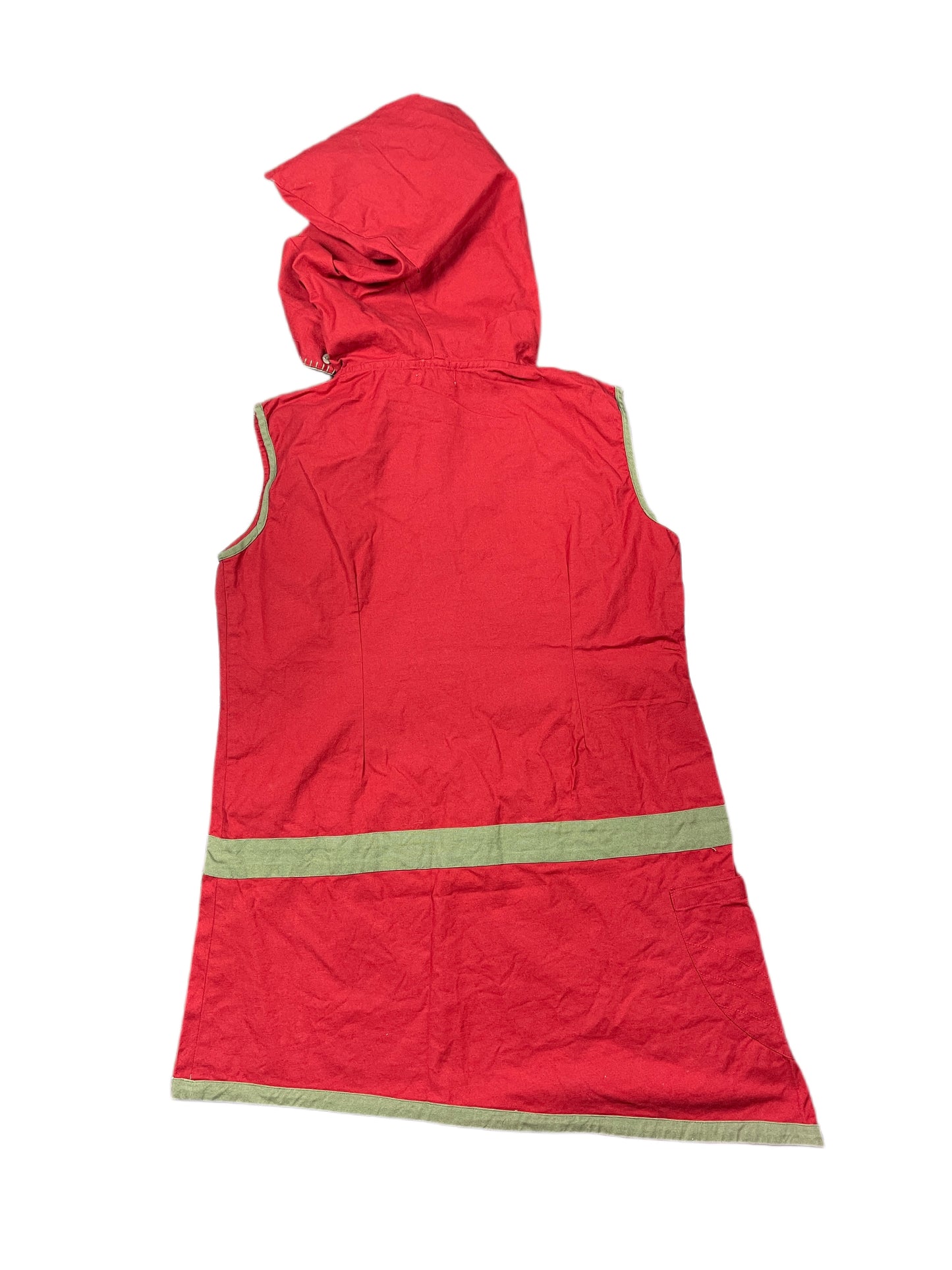Vintage Coline Sleeveless Dress with Hood Red - XXL