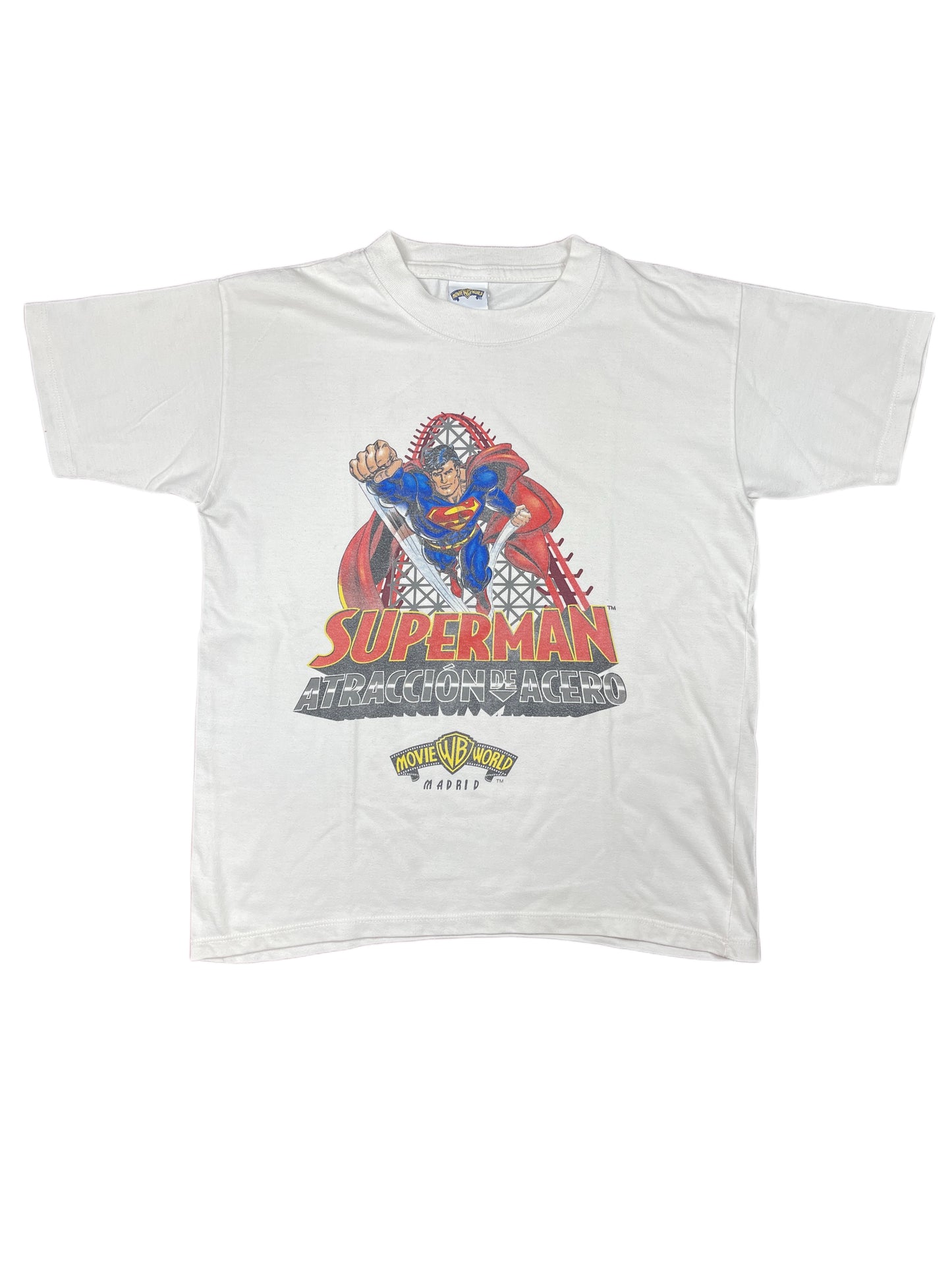 Vintage Superman Warner Bros Movie World T-Shirt White 2002 - S