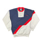 Vintage 80s Adidas Button Sweatshirt Navy Gray - M/L