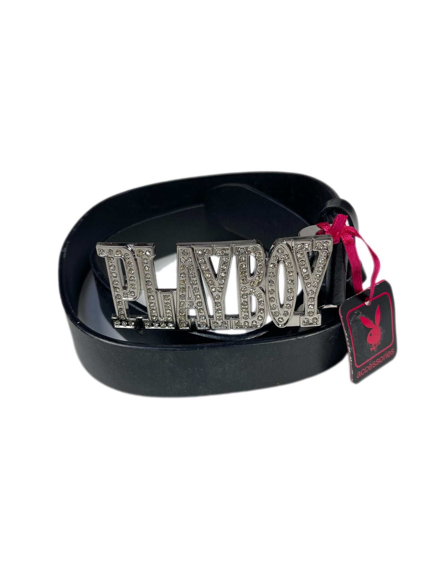 Y2k Playboy Leather Plug Belt Black 2004