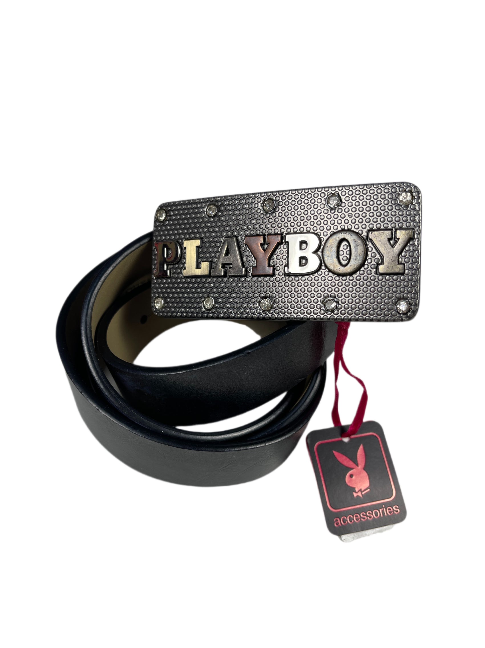 Y2k Playboy Leather Plug Belt Black 2007