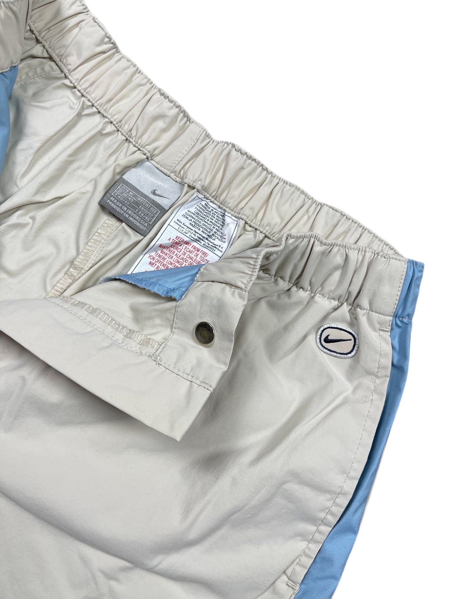 Y2k Nike 2000s Bootcut Sport Pants Cream Blue - M