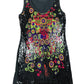 Y2k Christian Lay SLeeveless Dress Black Multicolor - M