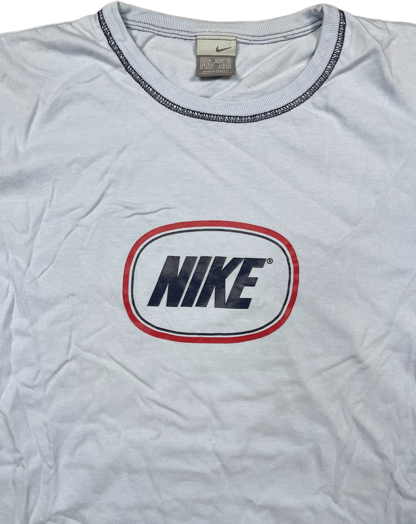 Vintage Nike T-Shirt Baby Blue Cotton 00s M