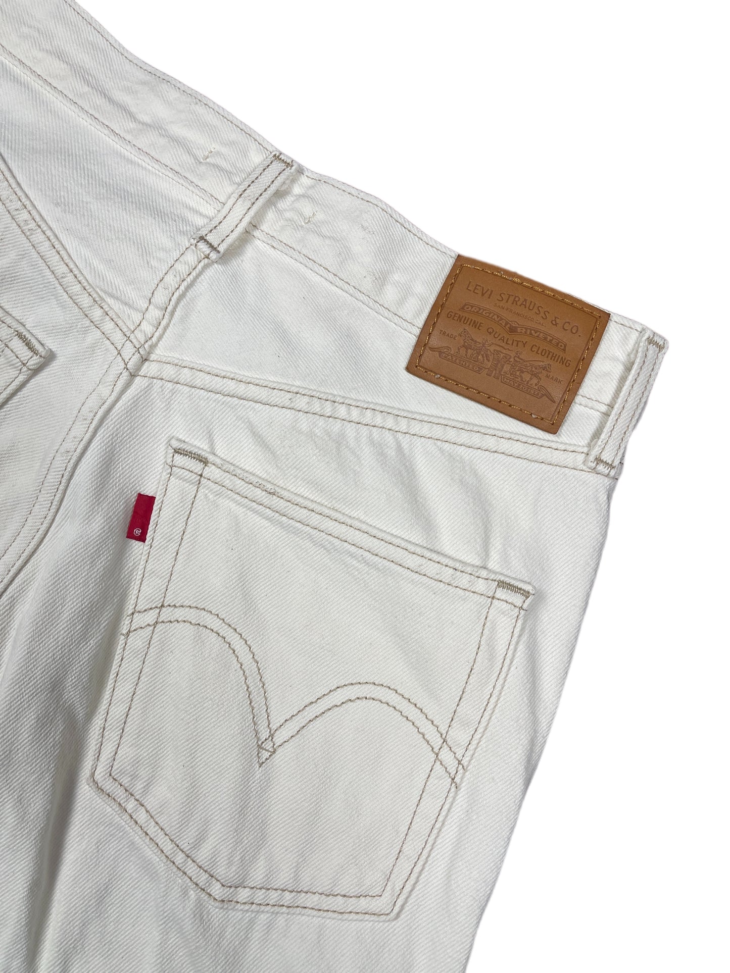 Levi's High Waist Loose Bootcut Denim Pants White - M