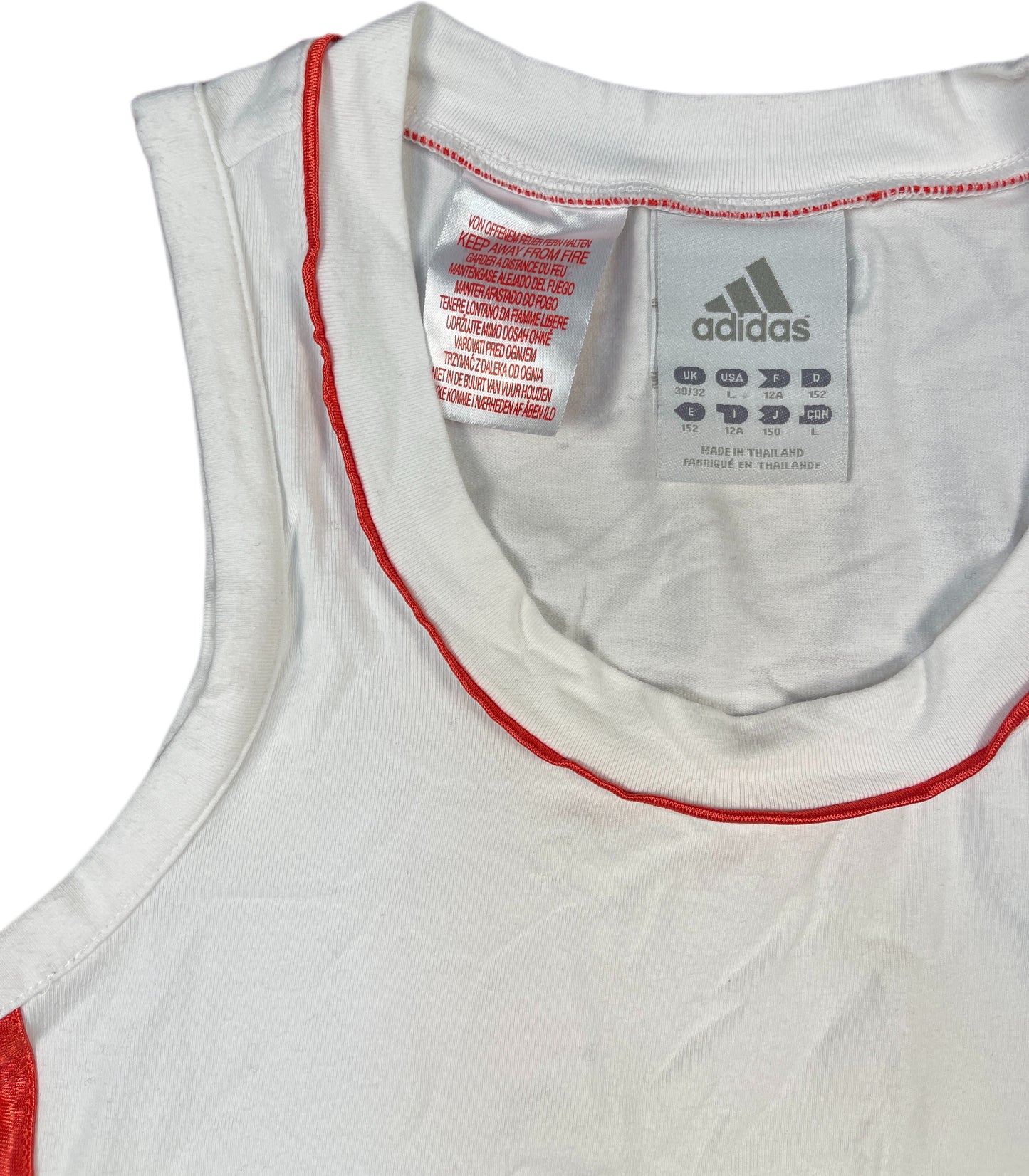 Y2K 2007 Adidas Sleeveless Top White Cotton Blend L