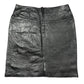 Vintage Leather Skirt Black - S