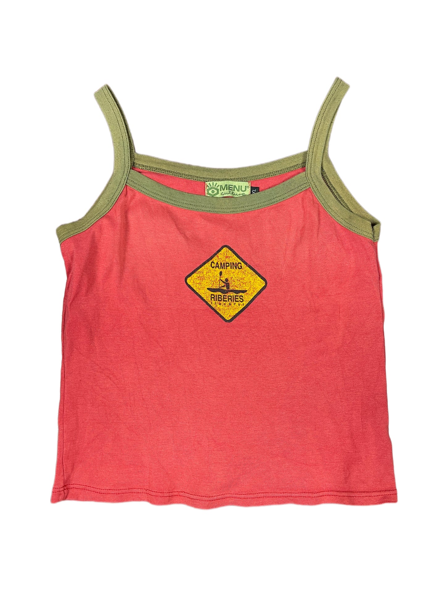 Y2k Menu Sleeveless Top Red - XL
