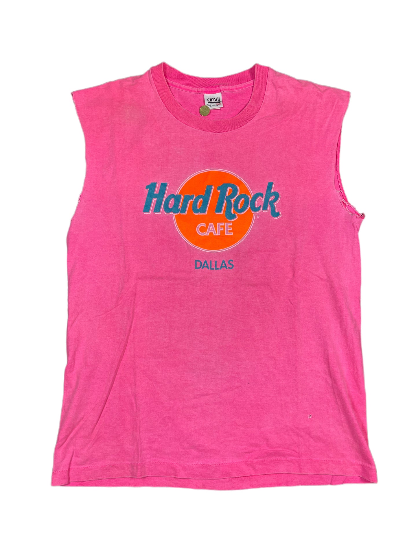 Vintage Hard Rock Cafe Dallas Tank Top Pink - XL