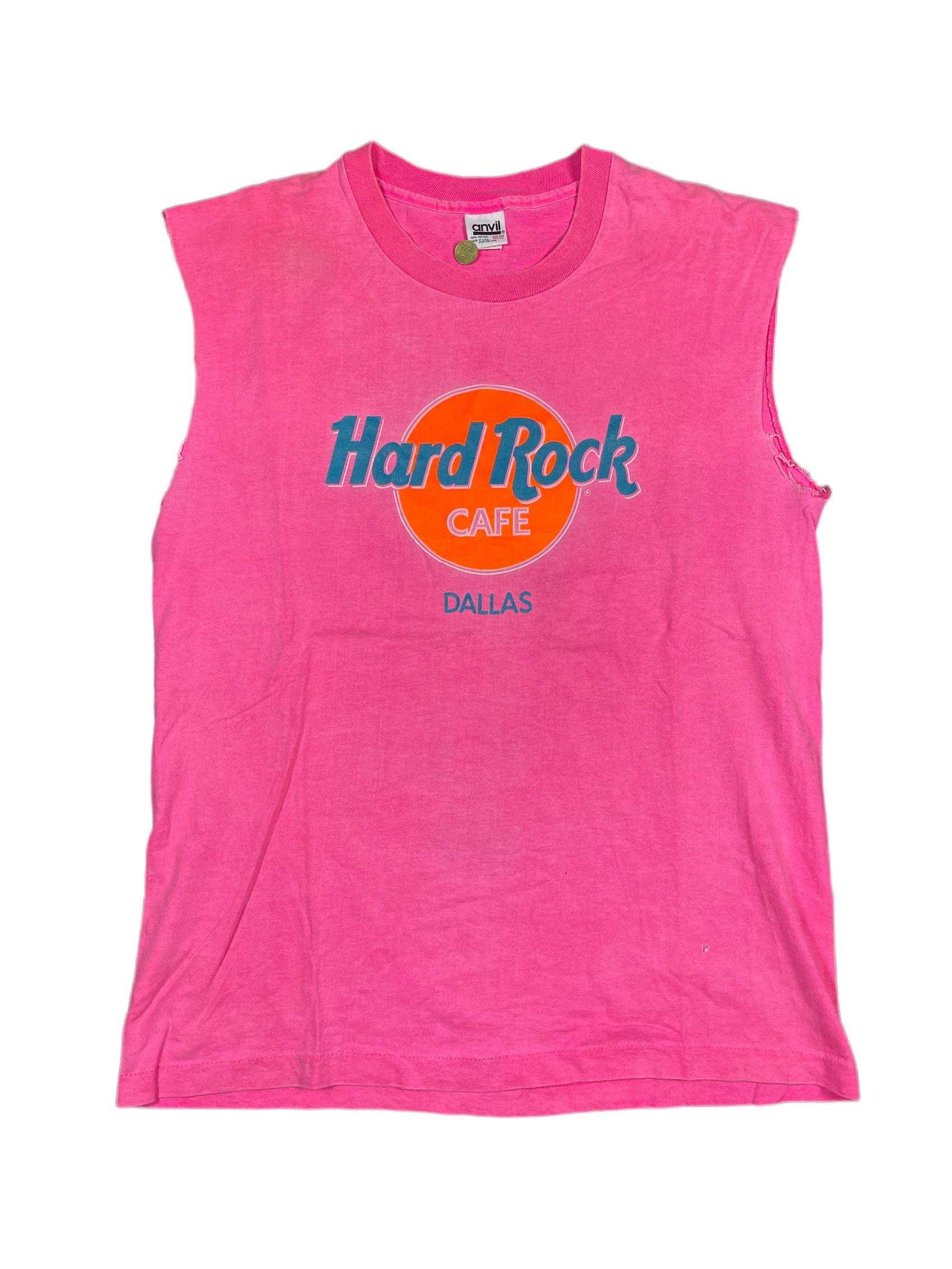 Vintage Hard Rock Cafe Dallas Tank Top Pink - XL