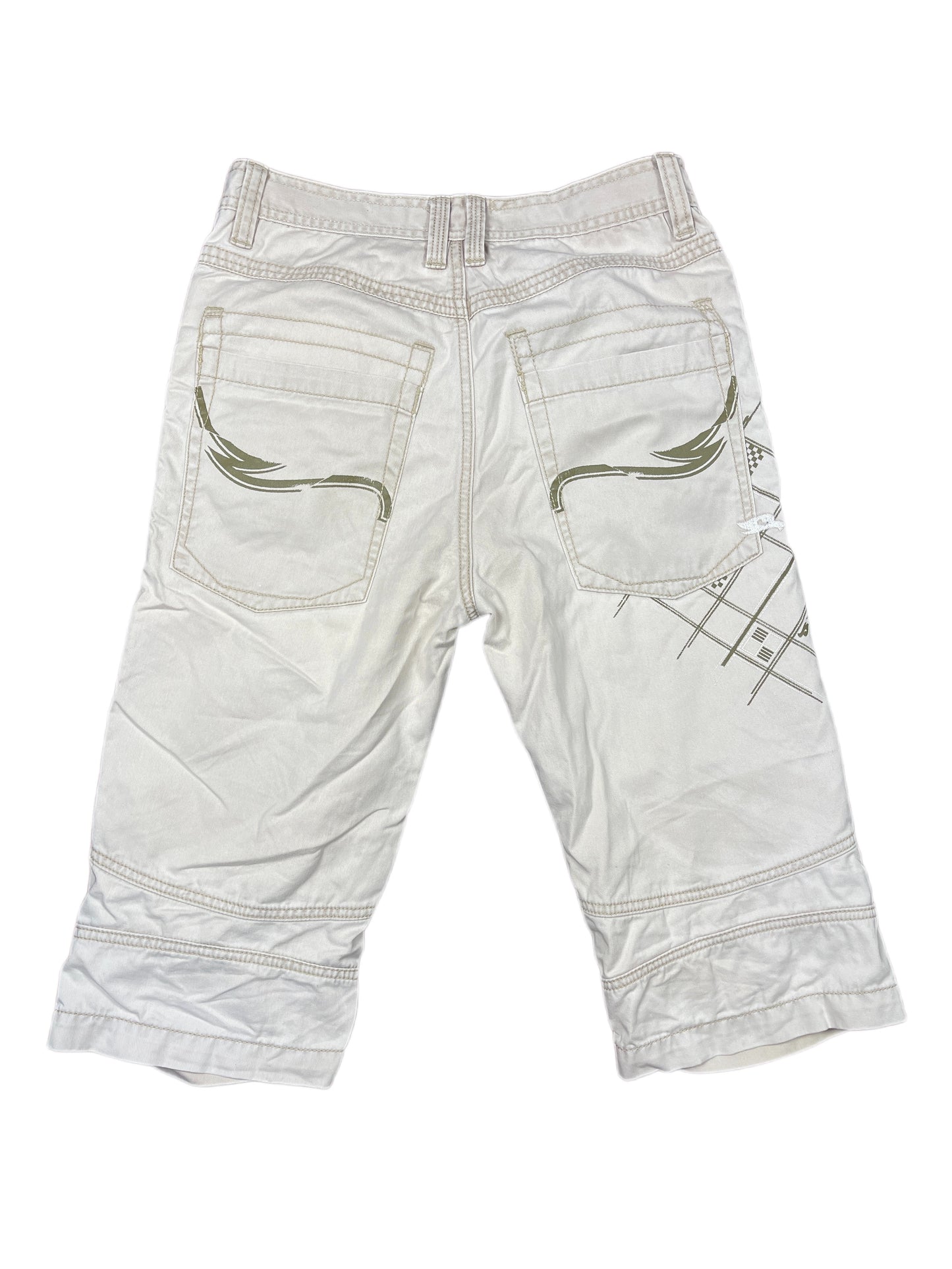 Y2k Tony Hawk Capri Pants Cream - S