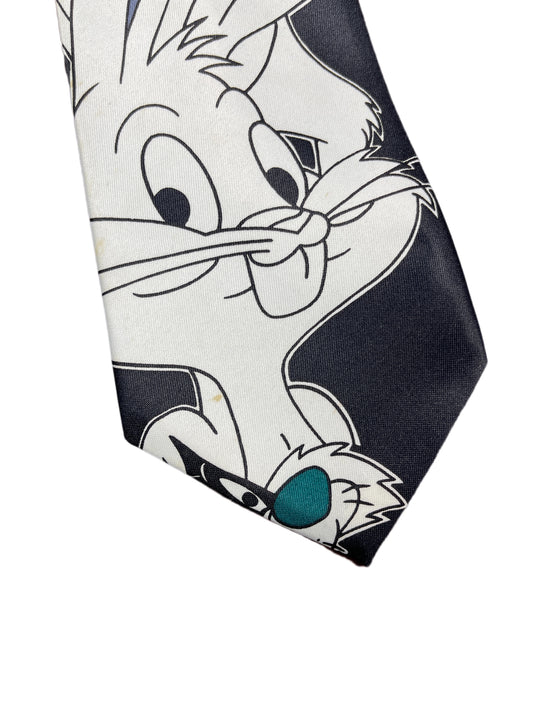 Vintage Looney Tunes Silk Tie Black