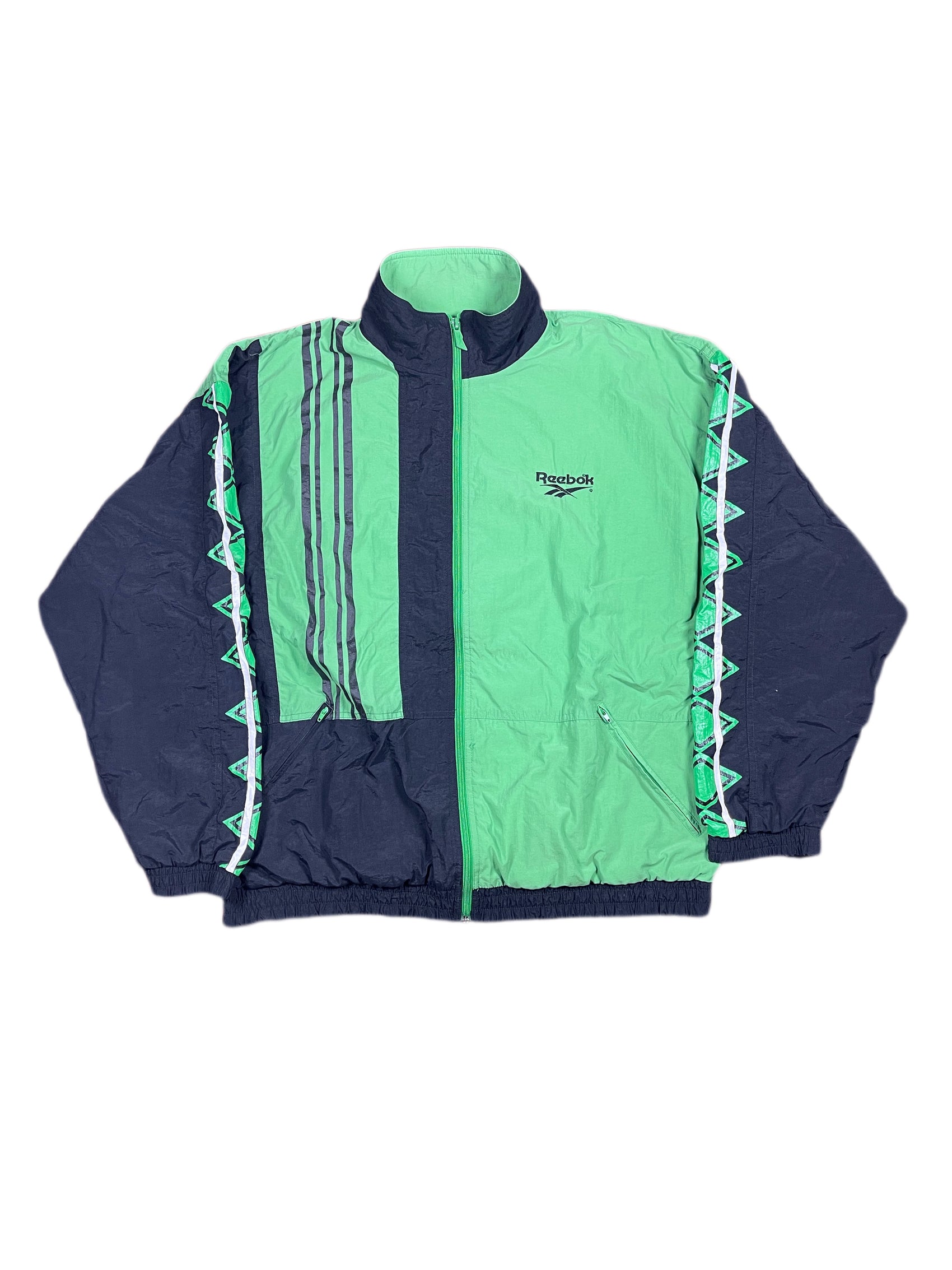 Vintage Reebok Sport Jacket Green Black - XL
