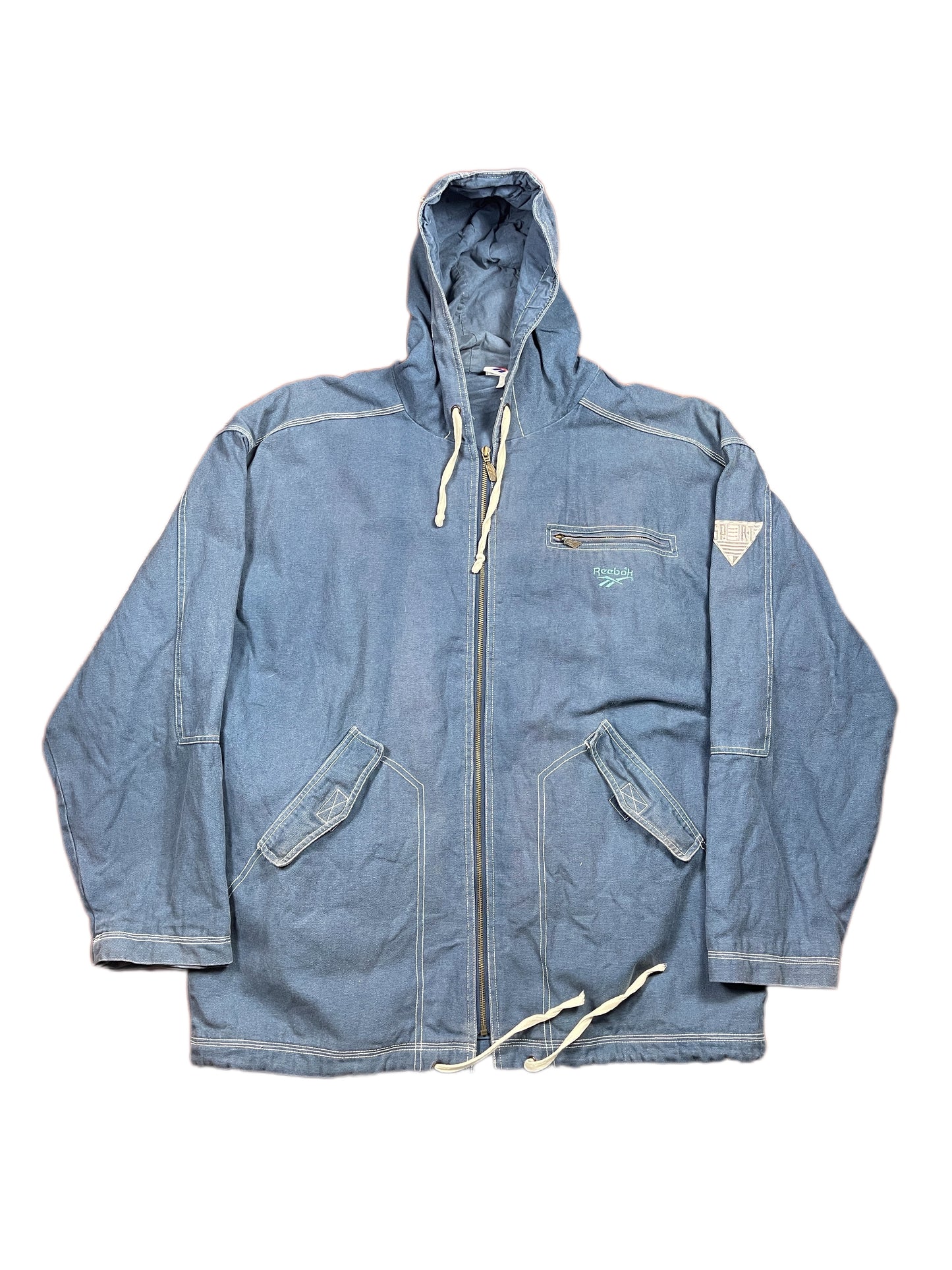 Vintage Reebok Jacket Washed Out Blue - XL