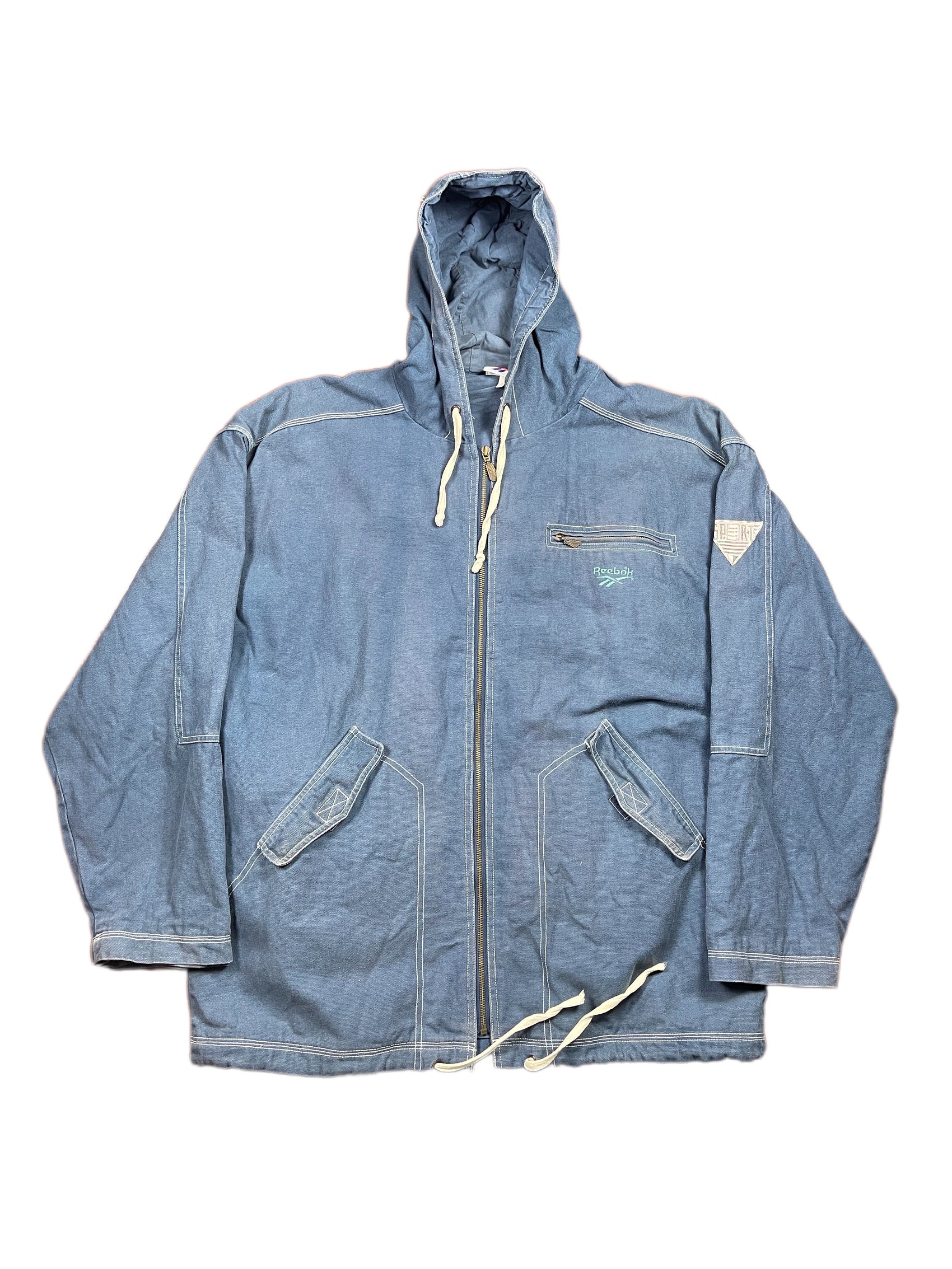 Vintage Reebok Jacket Washed Out Blue - XL