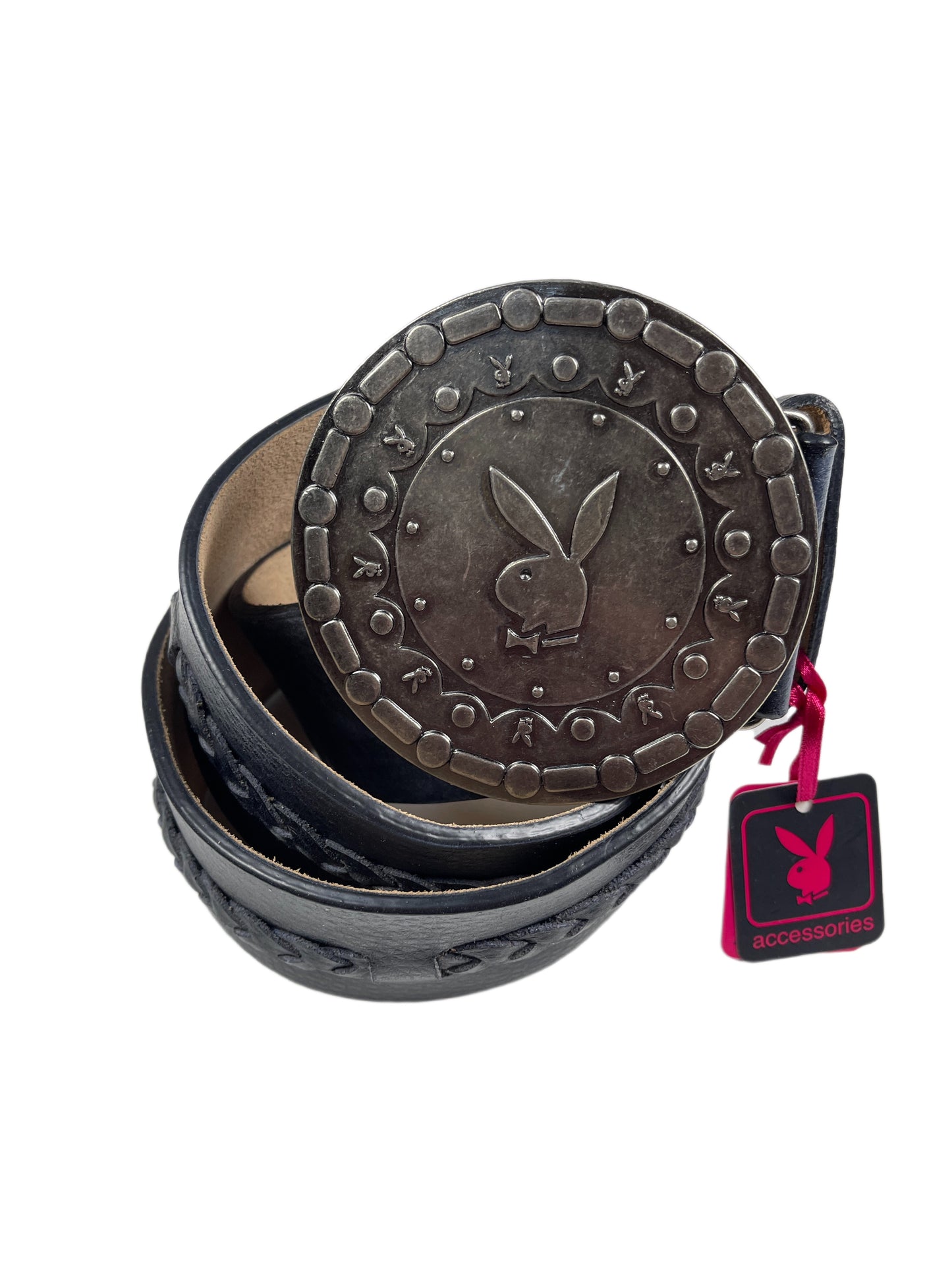 Y2k Playboy Leather Thick Plug In Belt Black 2004