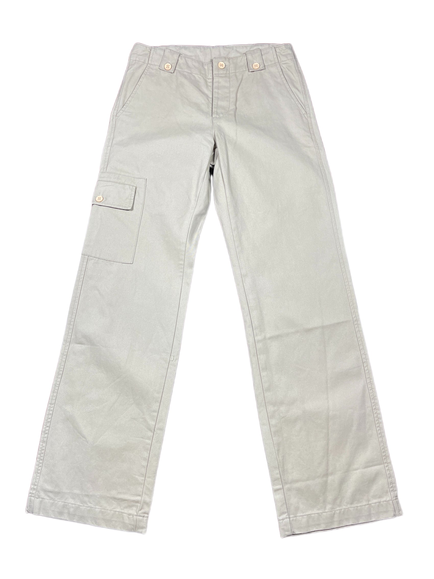 Y2k Headline Low Waist Cargo Pants Beige - M
