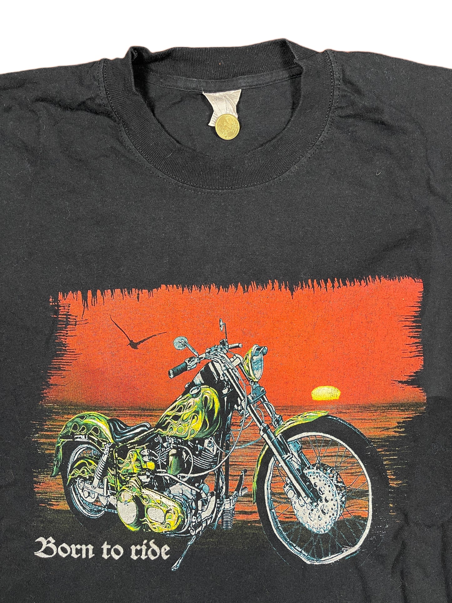 Vintage Screen Stars 1990s Chopper T-Shirt Black - XL