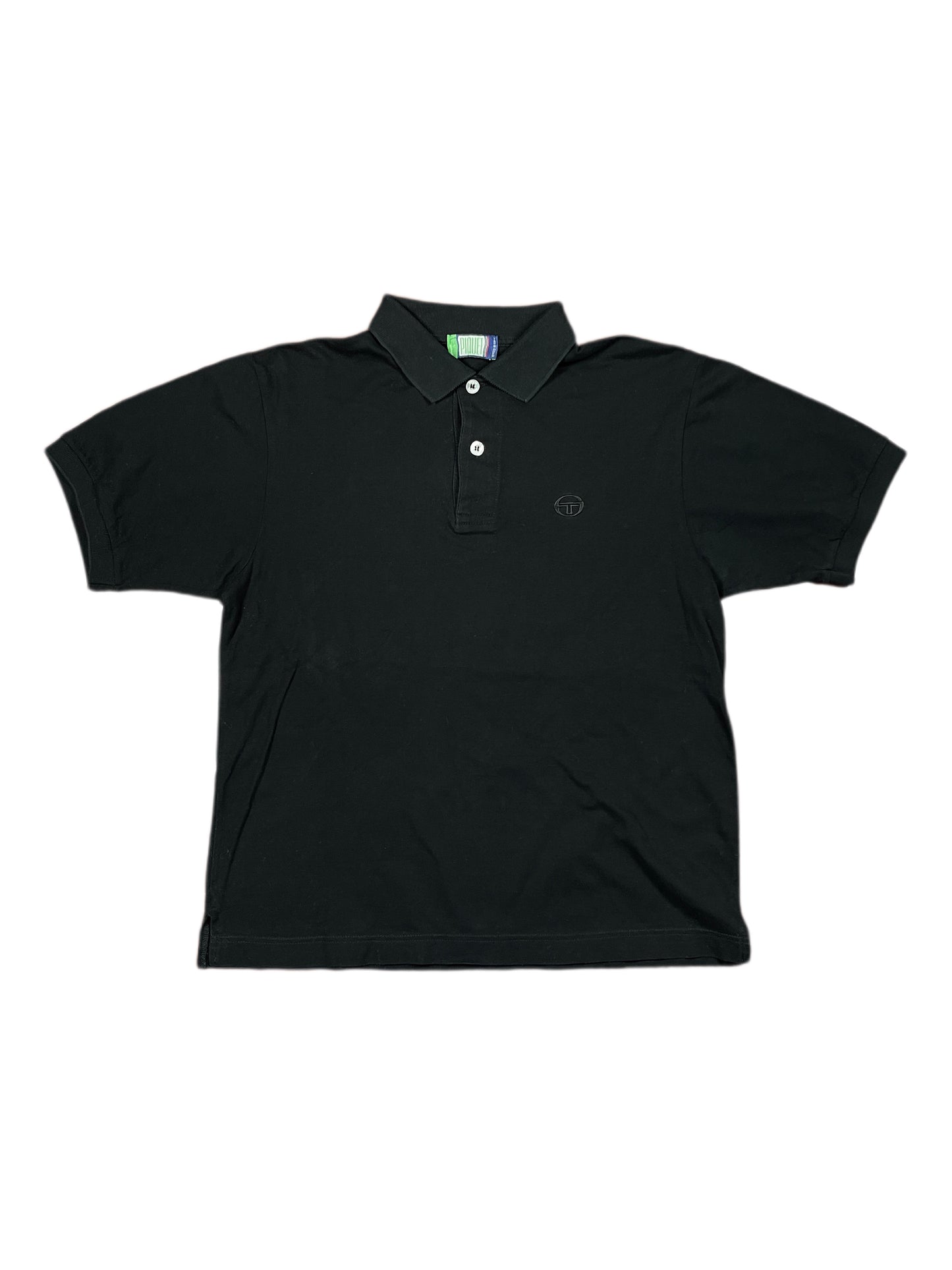 Vintage Sergio Tacchini Piquet Polo Shirt Black - XL