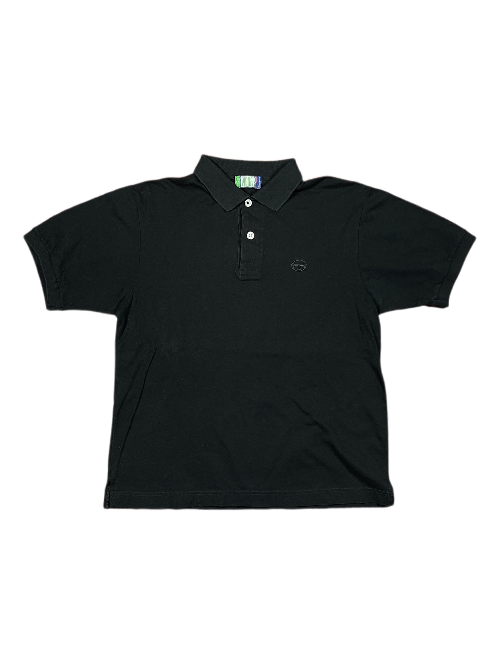 Vintage Sergio Tacchini Piquet Polo Shirt Black - XL