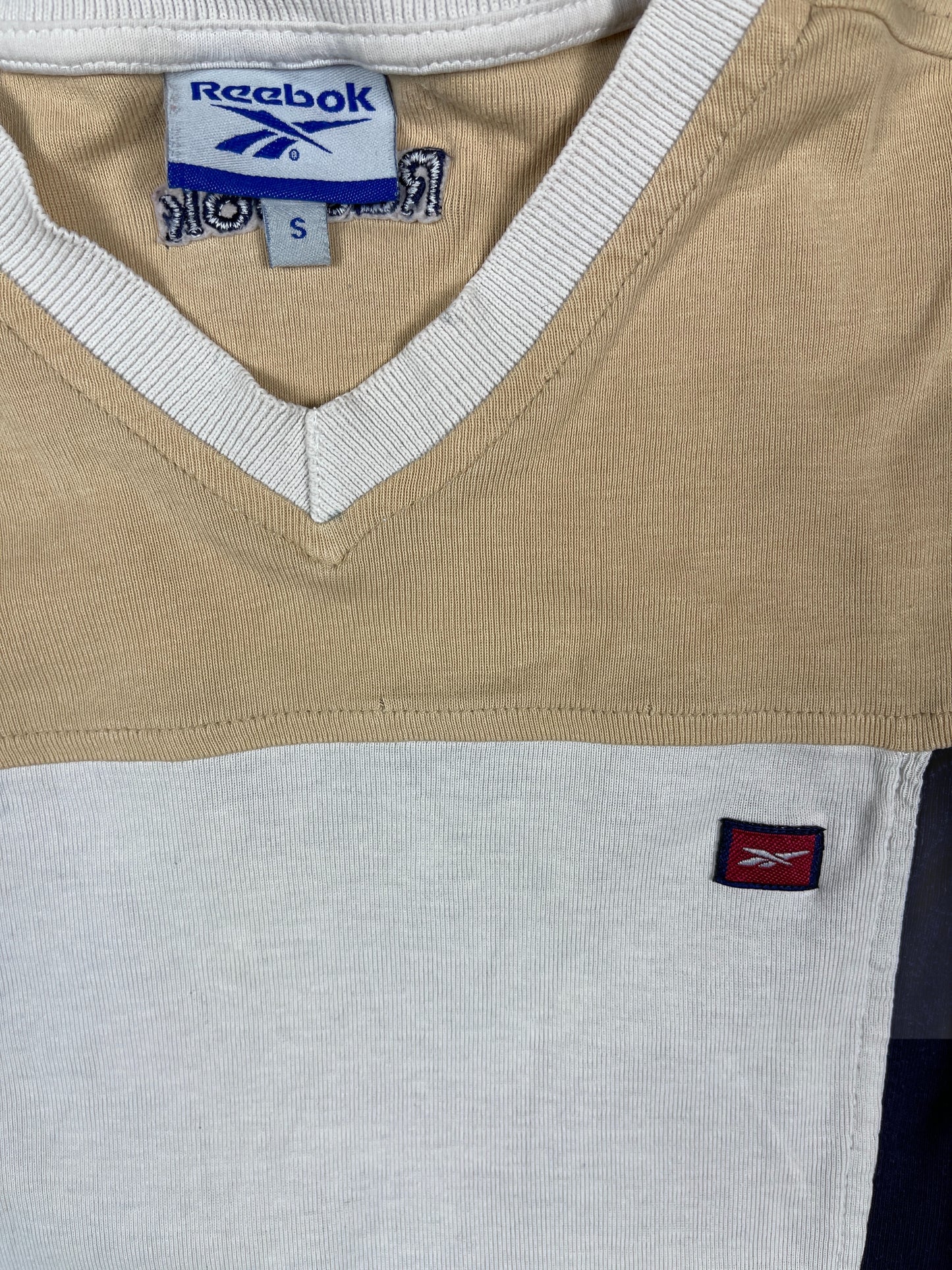 Y2k Reebok Short Sleeve Top Beige - S
