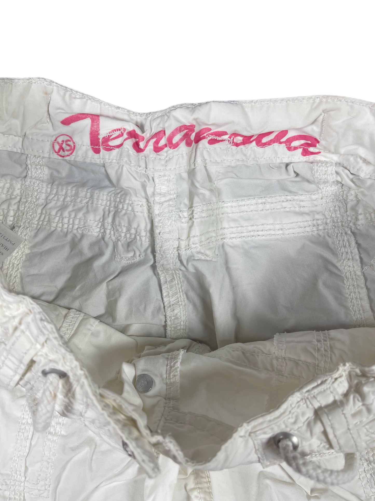 Y2k Terranova Low Waist Cargo Shorts White - XS