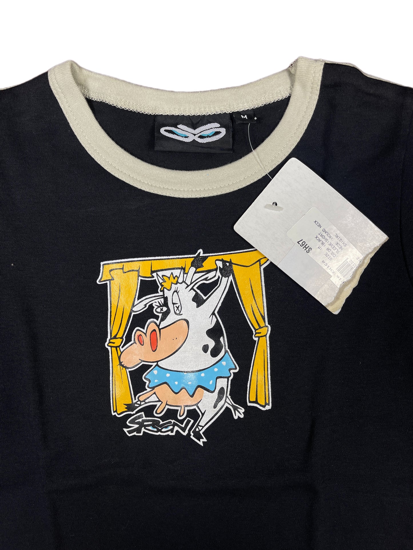 Y2k Spoon Deadstock Short Sleeve Top Black - M