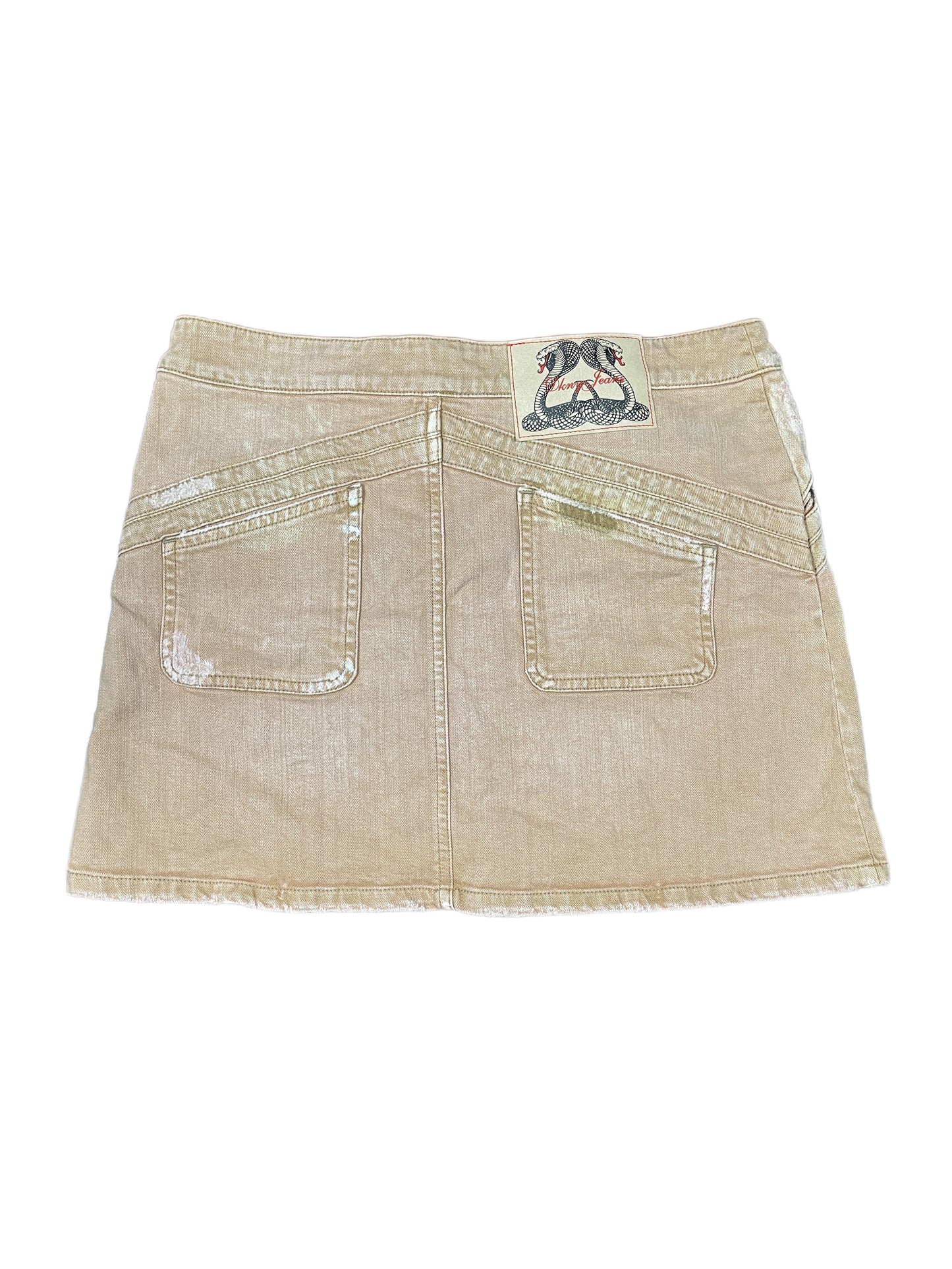 Y2k DKNY Jeans Denim Skirt Brown - M