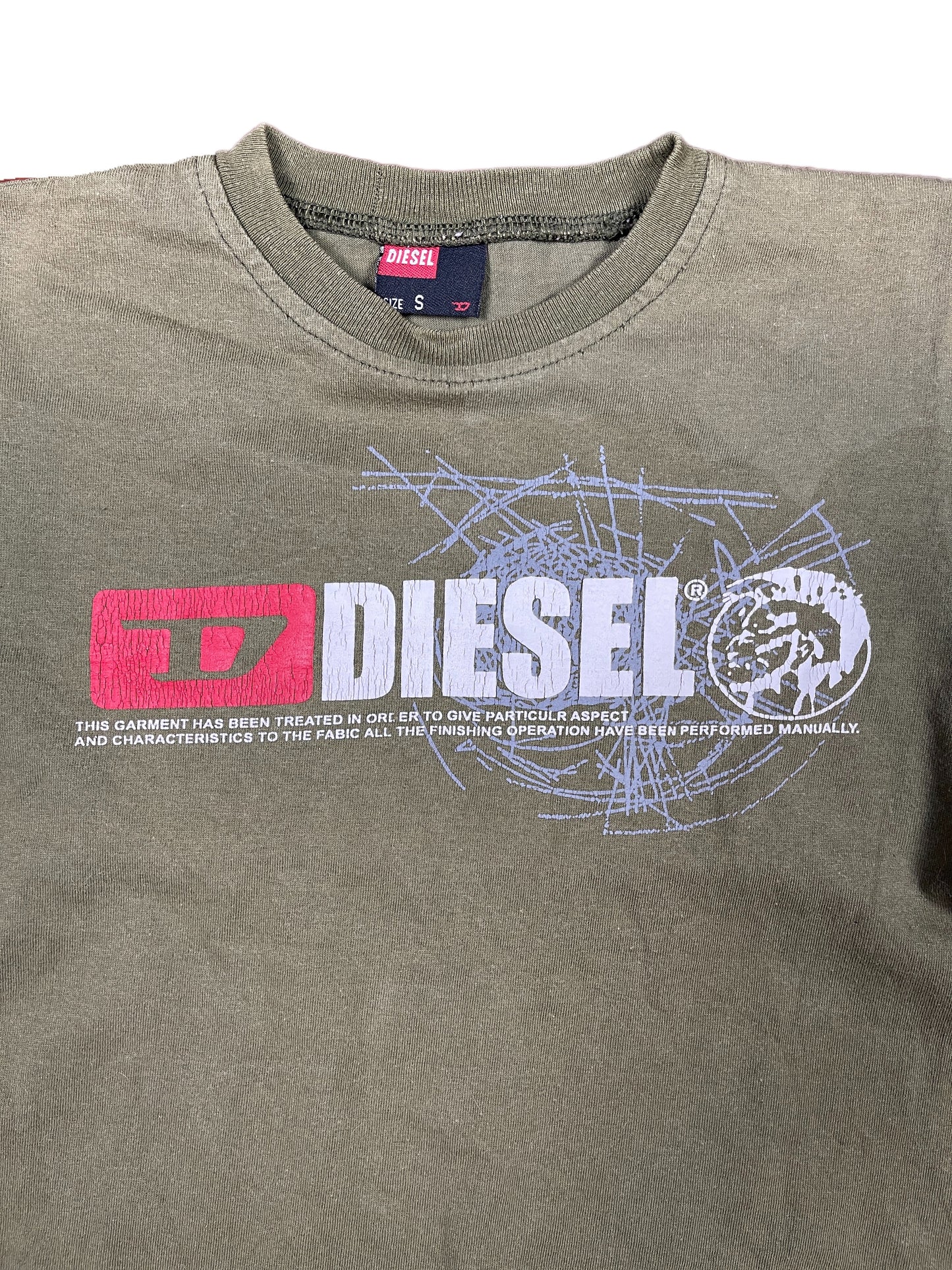 Y2k Diesel Short Sleeve Top Khaki - XS