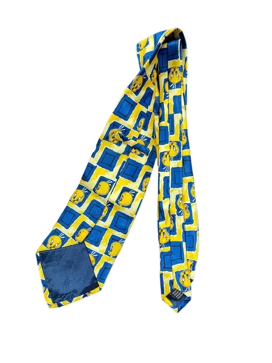 Vintage Tweety Looney Tunes Tie Yellow Blue