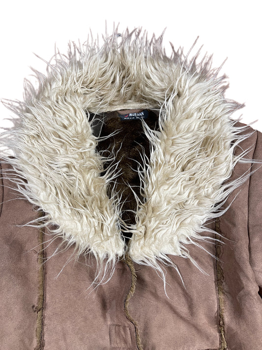 Y2k Morgan Fake Faux Fur Jacket Brown - M