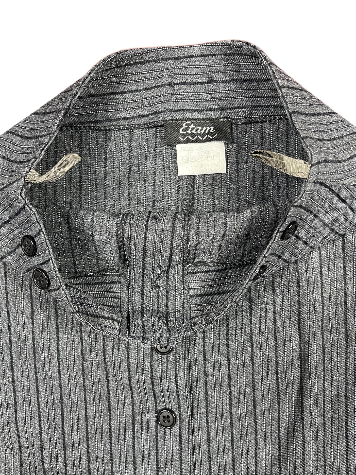 Vintage Etam High Waist Mini Skirt Grey Black - XS