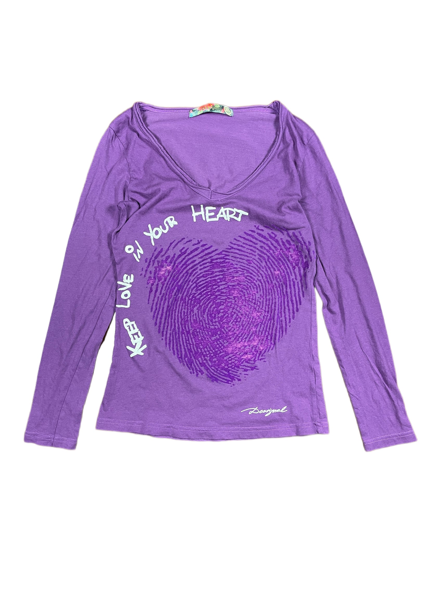Y2k Desigual Long Sleeve Top Purple - XS