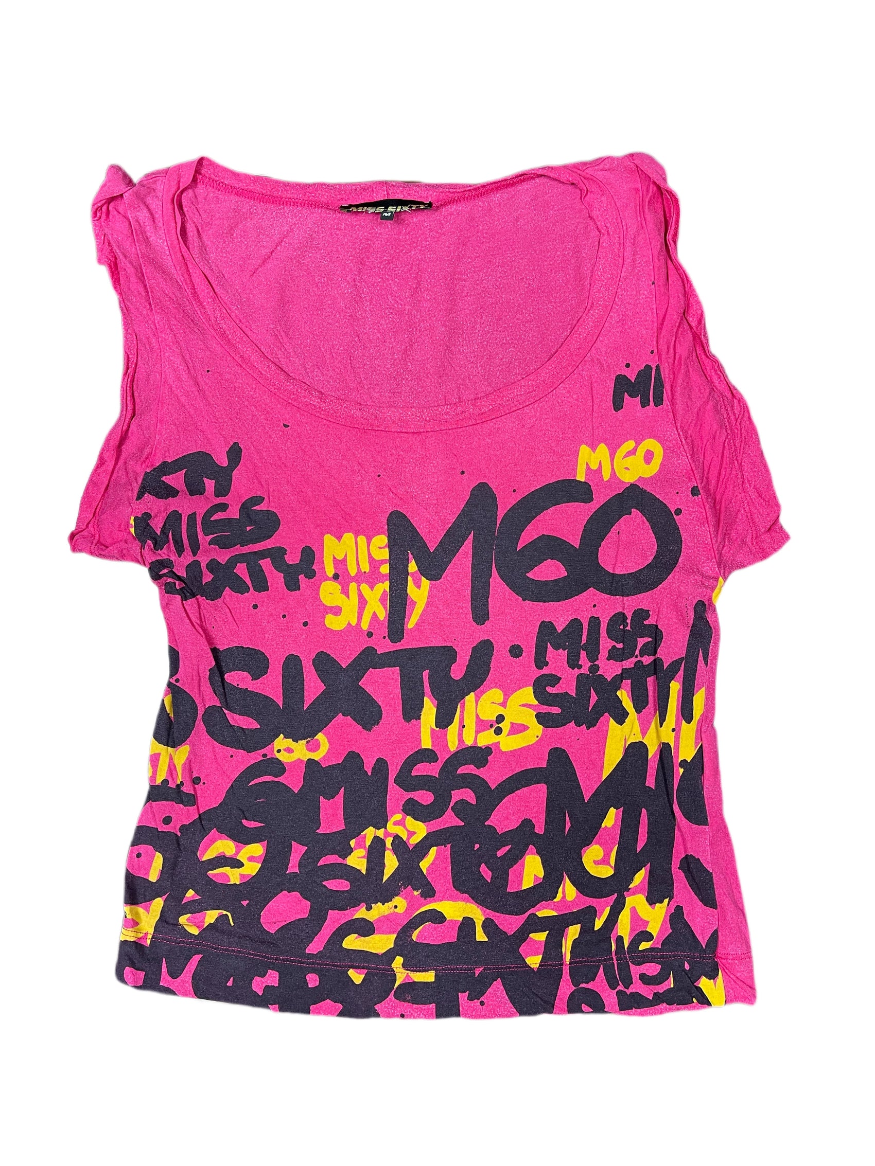 Y2k Miss Sixty Sleeveless Top Pink - M