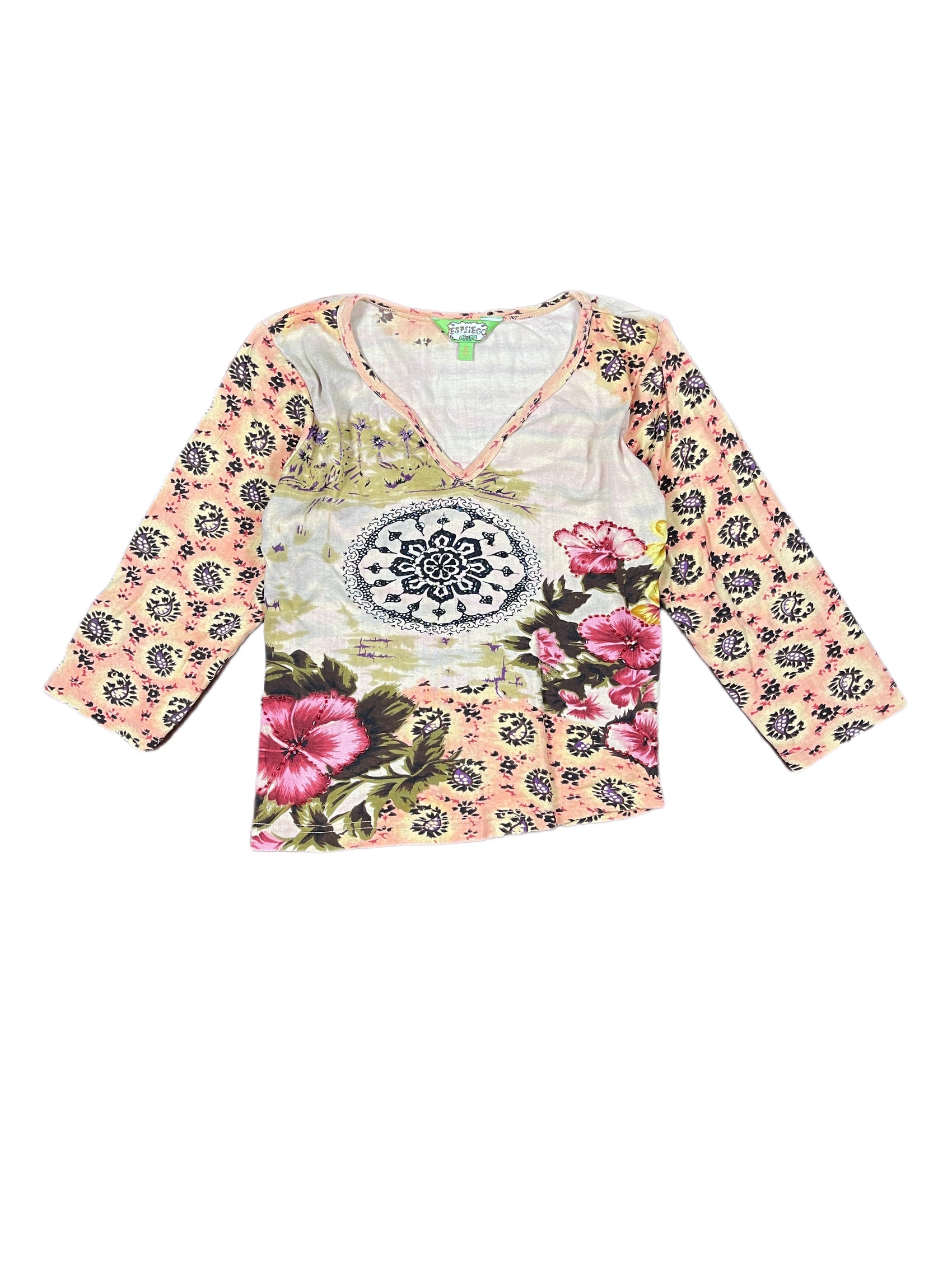 Y2k Espliego Short Sleeve Top Apricot - M