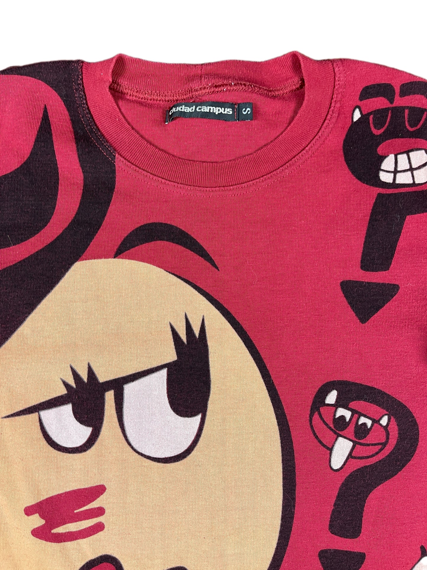 Y2k Ciudad Campus Long Sleeve Top Red - S