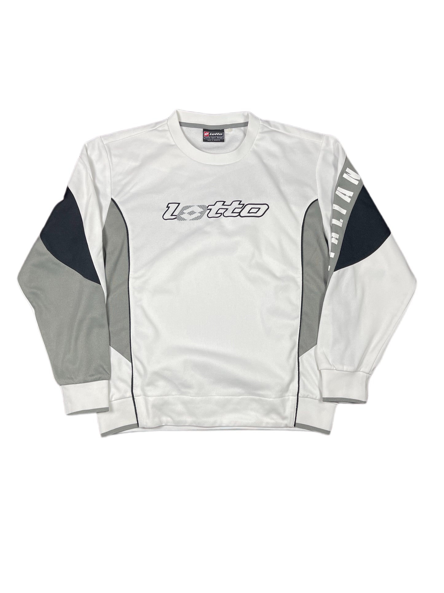 Y2k Lotto Sport Sweatshirt White Gray - XL