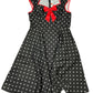 Laurina Jean Retro Rockabilly Short sleeve Dress Black Red - XXXL