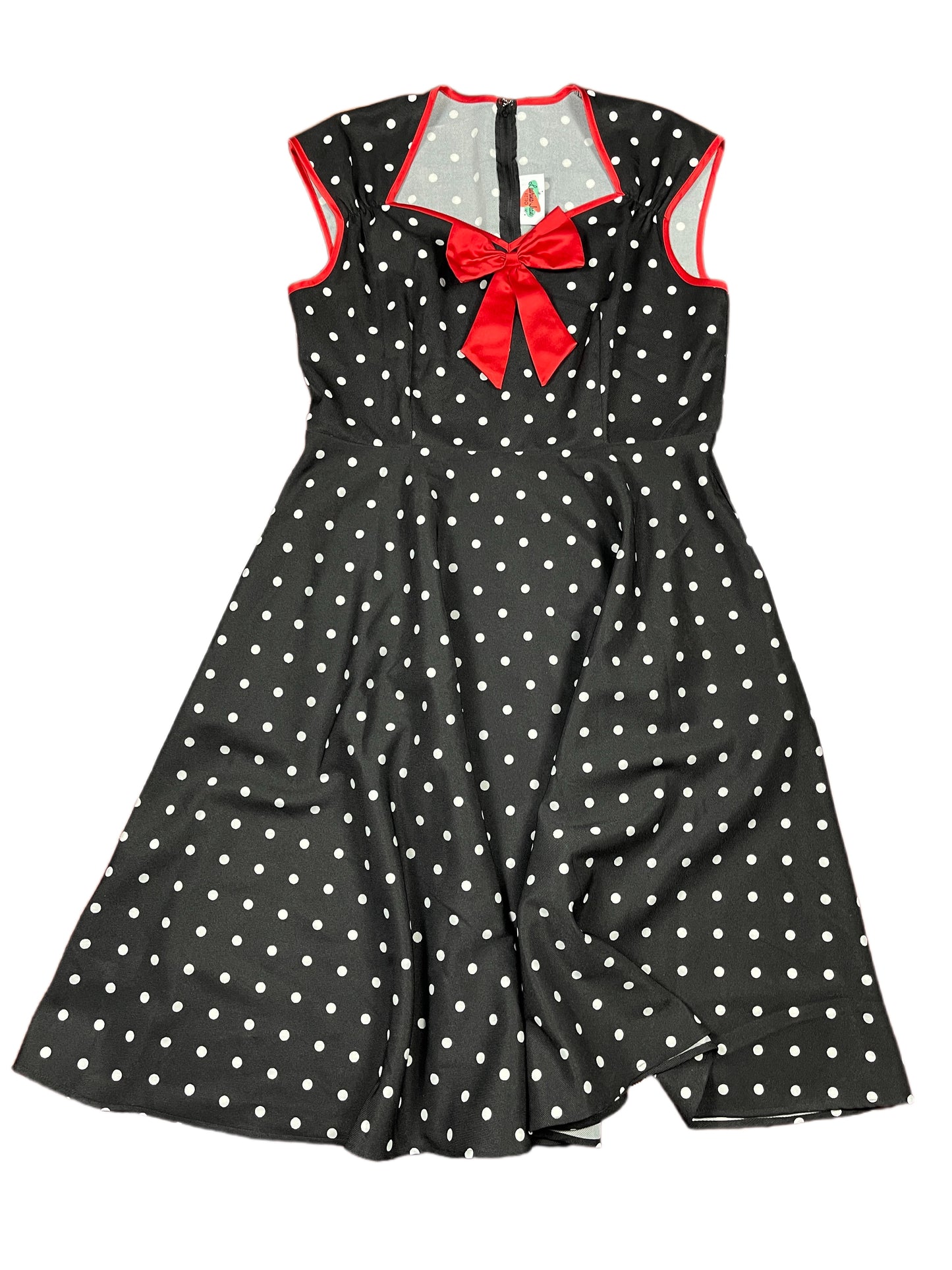 Laurina Jean Retro Rockabilly Short sleeve Dress Black Red - XXXL